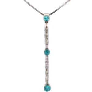K18WG パライバトルマリン・ダイヤモンド ネックレス/ペンダントトップ 0.35・0.39 ct