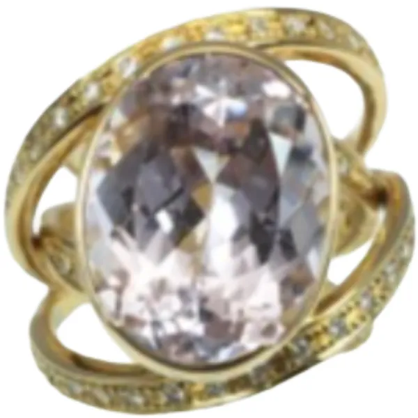 K18PG クンツァイトダイヤモンドリング　試着のみ K18 クンツァイト・ダイヤモンド リング 11.83 ct 0.7 ct 」の参考買取