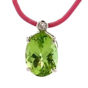 Pt・Pm900 ペリドット・ダイヤモンド 2.00・0.02ct