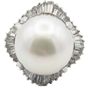 Pt･Pm900 パール・ダイヤモンド 2.73ct