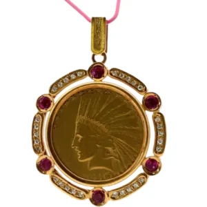 K18 ルビー・ダイヤモンド ネックレスペンダントトップ R1.24・0.32ct
