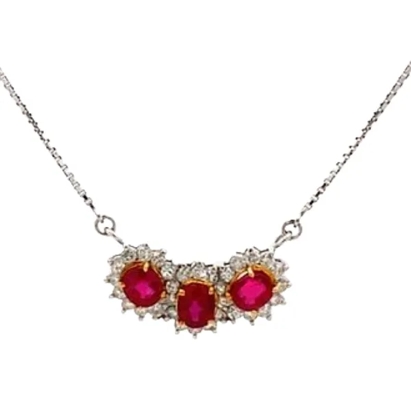 Pt900/Pt850/K18[Ptﾒｲﾝ] ルビー・ダイヤモンド 1.18・0.43ct