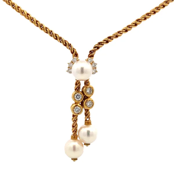 K18 パール・ダイヤモンド ネックレス/ペンダントトップ D0.36ct