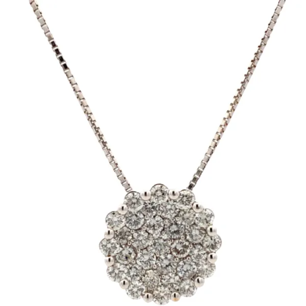 K18WG ダイヤモンド ネックレス/ペンダントトップ 3ct