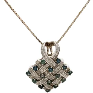 K18WG アレキサンドライト・ダイヤモンド ネックレスペンダントトップ 1.08・D0.56ct