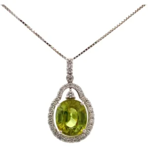 Pt900Pt850 スフェーン・ダイヤモンド ネックレスペンダントトップ 5.78・0.73ct