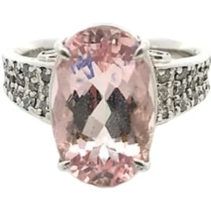 Pt･Pm900 モルガナイト・ダイヤモンド 6.05・0.41ct