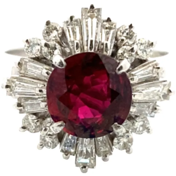 Pt･Pm900 ルビー・ダイヤモンド リング 1.52ct