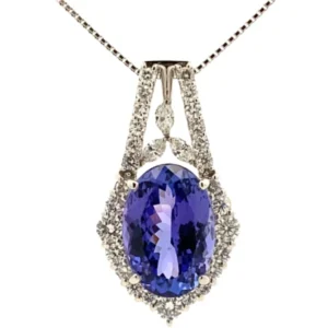 Pt950Pt850 タンザナイト・ダイヤモンド ネックレスペンダントトップ 7.77・1.22ct