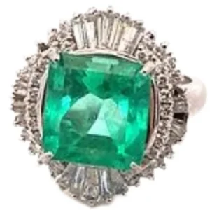 Pt･Pm900 エメラルド・ダイヤモンド 4.19ct