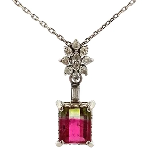 Pt･Pm850 バイカラートルマリン・ダイヤモンド 2.08・0.32ct