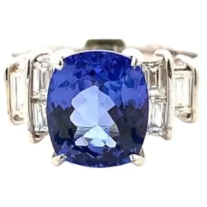 Pt・Pm900 タンザナイト・ダイヤモンド TN3.06・0.66ct
