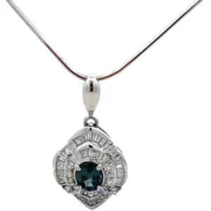 Pt900Pt850 アレキサンドライト・ダイヤモンド ネックレスペンダントトップ D0.4ct