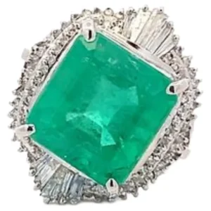Pt・Pm900 コロンビア産エメラルド・ダイヤモンド 10.1・0.78ct