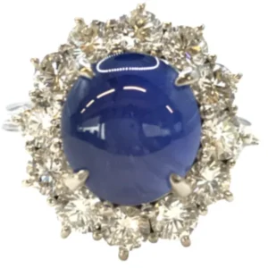 Pt・Pm900 ブルースターサファイア・ダイヤモンド リング 6.91・D1.71ct