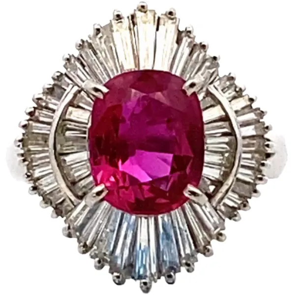 Pt･Pm900 ルビー・ダイヤモンド リング 2.8・1.41ct