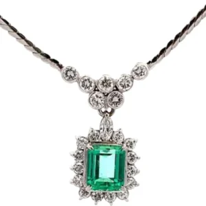 Pt850Pt900 エメラルド・ダイヤモンド E1.65・D1.09ct