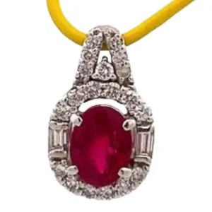 Pt・Pm900 ルビー・ダイヤモンド 1.01・D0.25ct