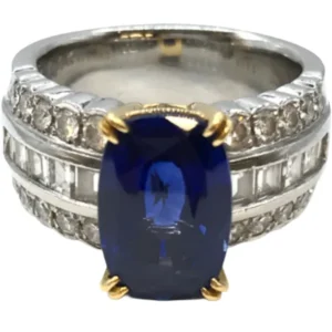 Pt・Pm900 ブルーサファイア・ダイヤモンド リング S4.18・1.003ct