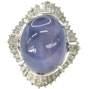 Pt･Pm900 スリランカ産スターサファイア・ダイヤモンド リング S23.26・2.12ct