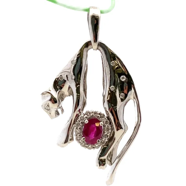 Pt･Pm900 ルビー・ダイヤモンド ネックレス/ペンダントトップ 1.18・0.4ct