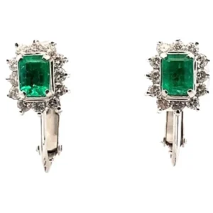 Pt・Pm900 エメラルド・ダイヤモンド 0.61・0.26・0.61・0.28ct