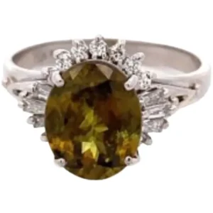 Pt・Pm900 スフェーン・ダイヤモンド リング 2.51 ct 0.26 ct