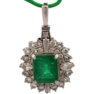 Pt･Pm900 エメラルド・ダイヤモンド ネックレス/ペンダントトップ 2.76・D1.72ct