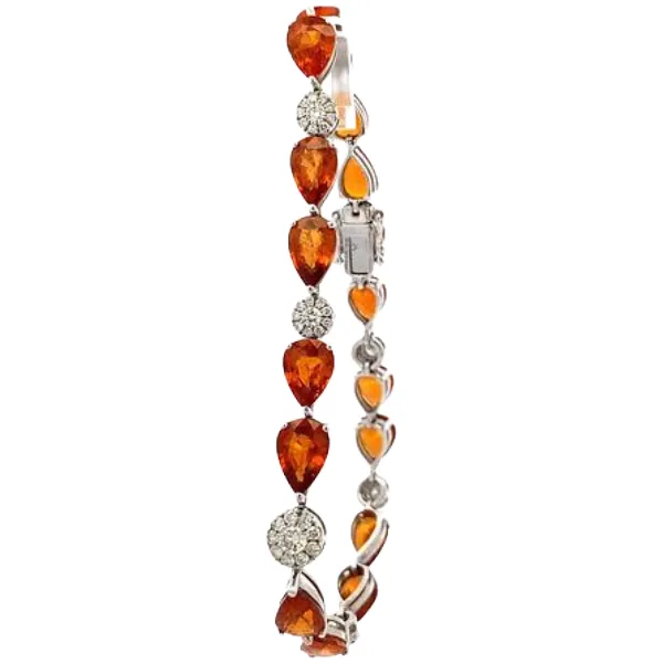 K18WG スペサルティンガーネット・ダイヤモンド 18.22・0.9ct