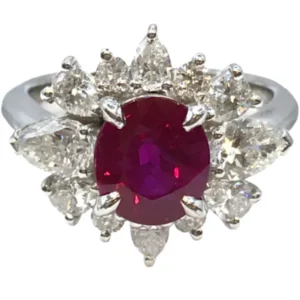 Pt・Pm900 ルビー・ダイヤモンド リング 2.013・1.31ct