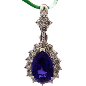 Pt･Pm900 タンザナイト・ダイヤモンド ネックレス/ペンダントトップ 4.23・D1.15ct