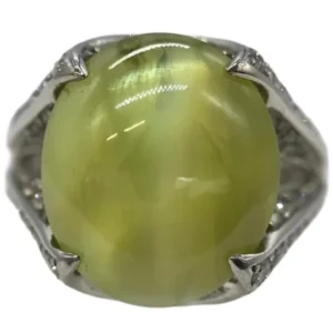Pt・Pm900 クリソベリルキャッツアイ・ダイヤモンド 9.21・1.06ct