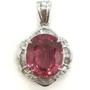 Pt・Pm900 ピンクトルマリン・ダイヤ 5・0.32ct