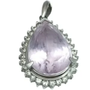 Pt・Pm900 クンツァイト・ダイヤモンド ペンダントトップ 11.017 ct D0.55 ct