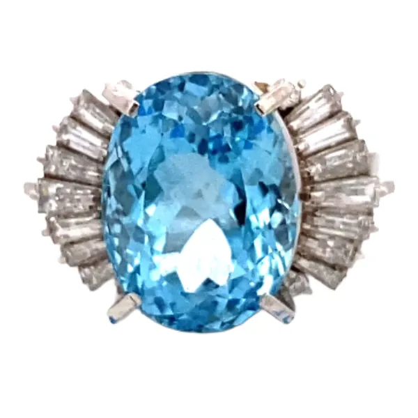 Pt･Pm900 アクアマリン・ダイヤモンド 9.91・1ct