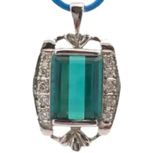 Pt・Pm900 トルマリン・ダイヤ 3.78・0.15ct