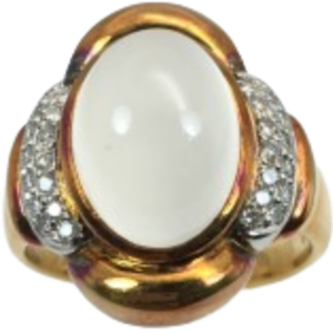 Pt900K18[Kﾒｲﾝ] クォーツキャッツアイ・ダイヤモンド リング 7.13 ct 0.26 ct