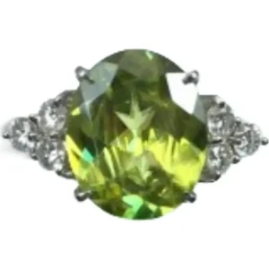 Pt･Pm900 スフェーン・ダイヤモンド リング 0.33 ct