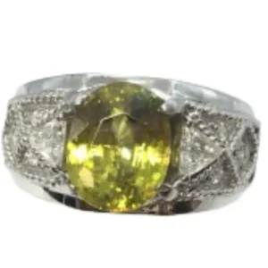 Pt・Pm900 スフェーン・ダイヤ リング 3.59 ct 0.4 ct