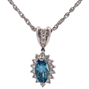 Pt900Pt850 アクアマリン・ダイヤモンド 0.73・0.33ct