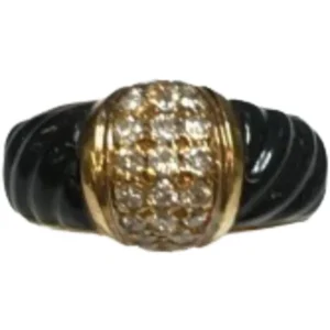 K18 オニキス・ダイヤモンド リング 0.43 ct