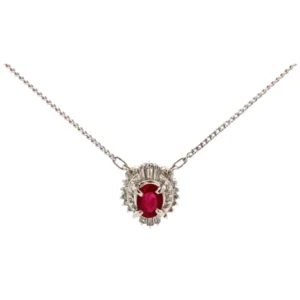 Pt850Pt・Pm ルビー・ダイヤモンド ネックレスペンダントトップ 0.56・0.25ct