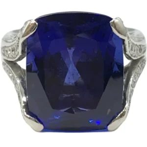 Pt･Pm900 タンザナイト・ダイヤモンド リング 14.74・D0.94ct