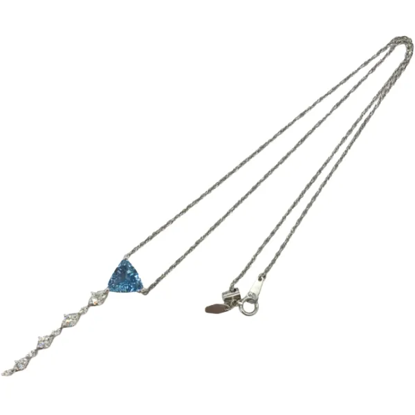Pt900/Pt850 アクアマリン・ダイヤモンド ネックレス/ペンダントトップ 2.23・D0.72ct