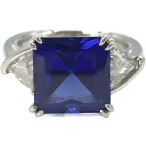 Pt･Pm900 タンザナイト・ダイヤモンド リング 6.92・1.13ct