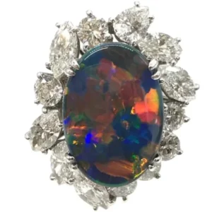 Pt・Pm900 ブラックオパール・ダイヤ 6.003・D3.24ct