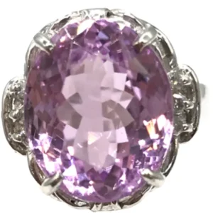 Pt･Pm900 クンツァイト・ダイヤモンド リング 8.99・0.09ct