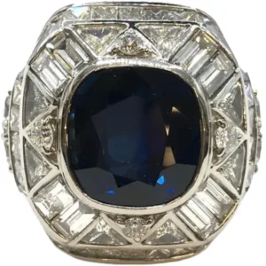 Pt･Pm900 タイ産ブルーサファイア・ダイヤ S15.033・7.32・5.71ct