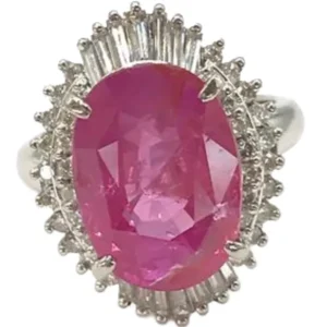 Pt･Pm900 ピンクサファイア・ダイヤ 8.88・D0.83ct