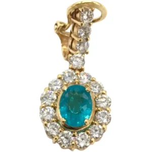 K18 パライバトルマリン・ダイヤモンド ネックレス/ペンダントトップ 1.31・1.5ct